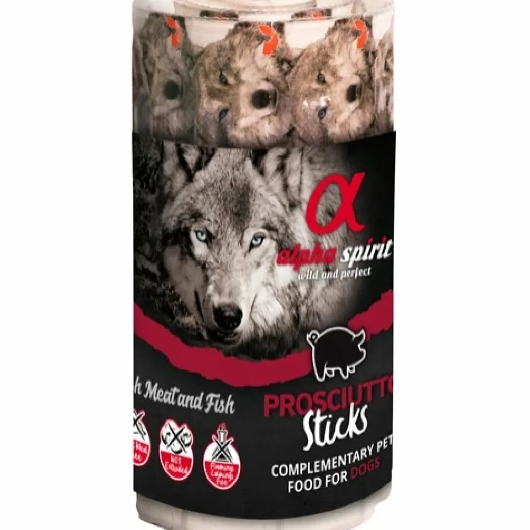 Alpha Spirit Prosciutto Stick 16 stk - kornfri hundesnacks med skinke