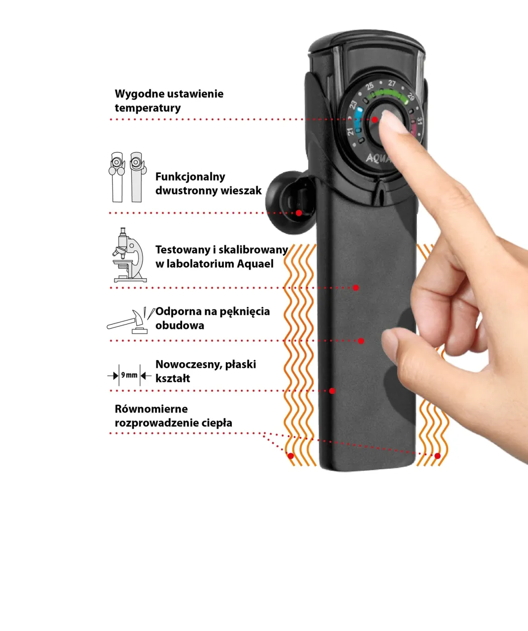 AquaEL Ultra heater 25 W Dag og Nat Varmelegeme