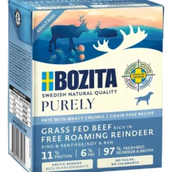 Bozita Hund Purely Pate Rensdyr 370 g - Naturligt og proteinrigt vådfoder