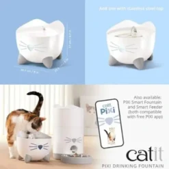 Catit Pixi Drikkefontæne i Hvid med Rustfrit stål