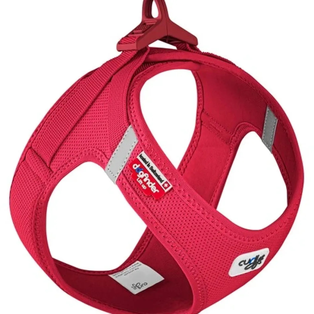 Curli Vest hundesele Clasp Air Mesh Rød M bryst 43-49 cm - let og sikker komfort