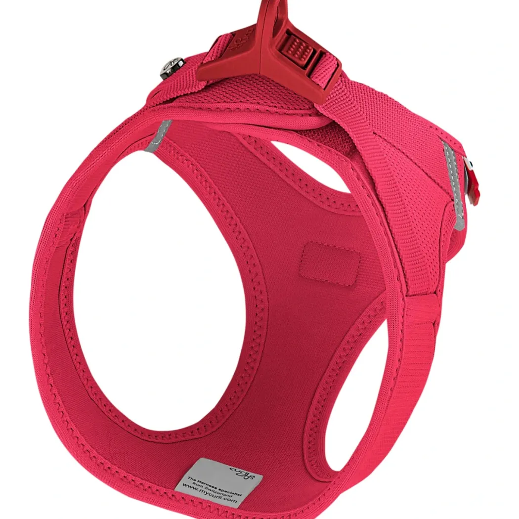 Curli Vest Hundesele Clasp Air Mesh 2XS Rød - let og behagelig sele til smaahunde