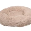 Cushion Krems fluffy rund hundeseng small beige