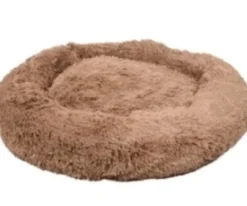Cushion Krems fluffy rund hundeseng medium khaki