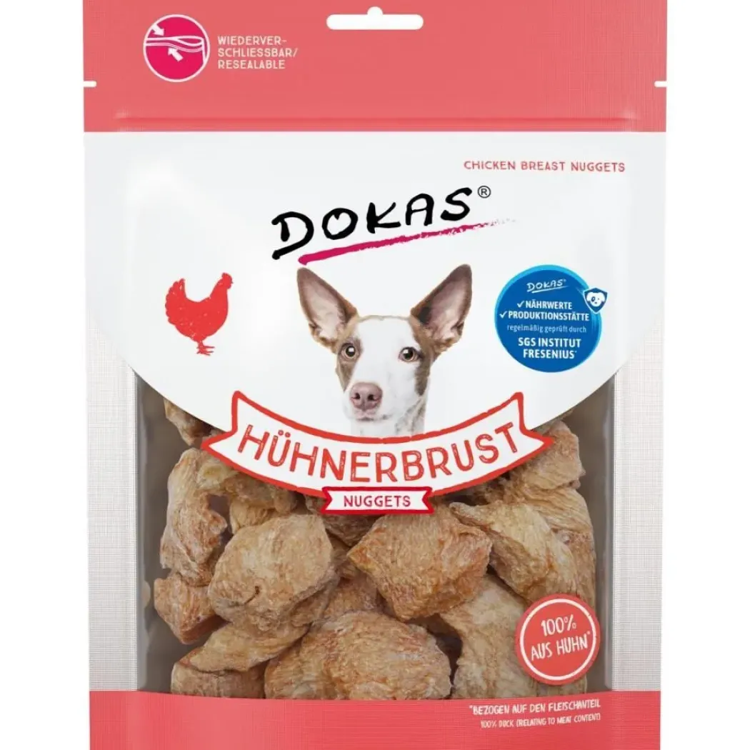 Dokas Kyllingebrystnuggets 110 g - lækre hundesnacks med kylling