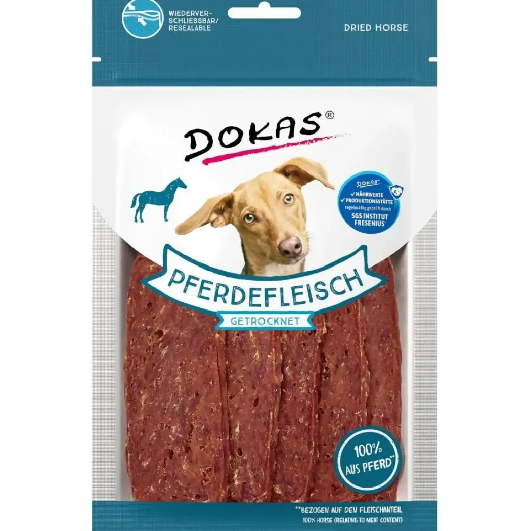 Dokas Tørrede Hesteskiver 60 g - naturlige hundesnacks
