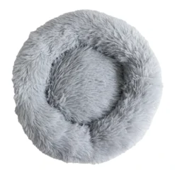 Donut Cozy Hundeseng Lysegrå 50 cm - blød og tryg seng til små hunde