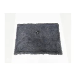 Fluffy hundetæppe 100x70 cm koksgrå til hund - blødt underlag med skridsikker bund