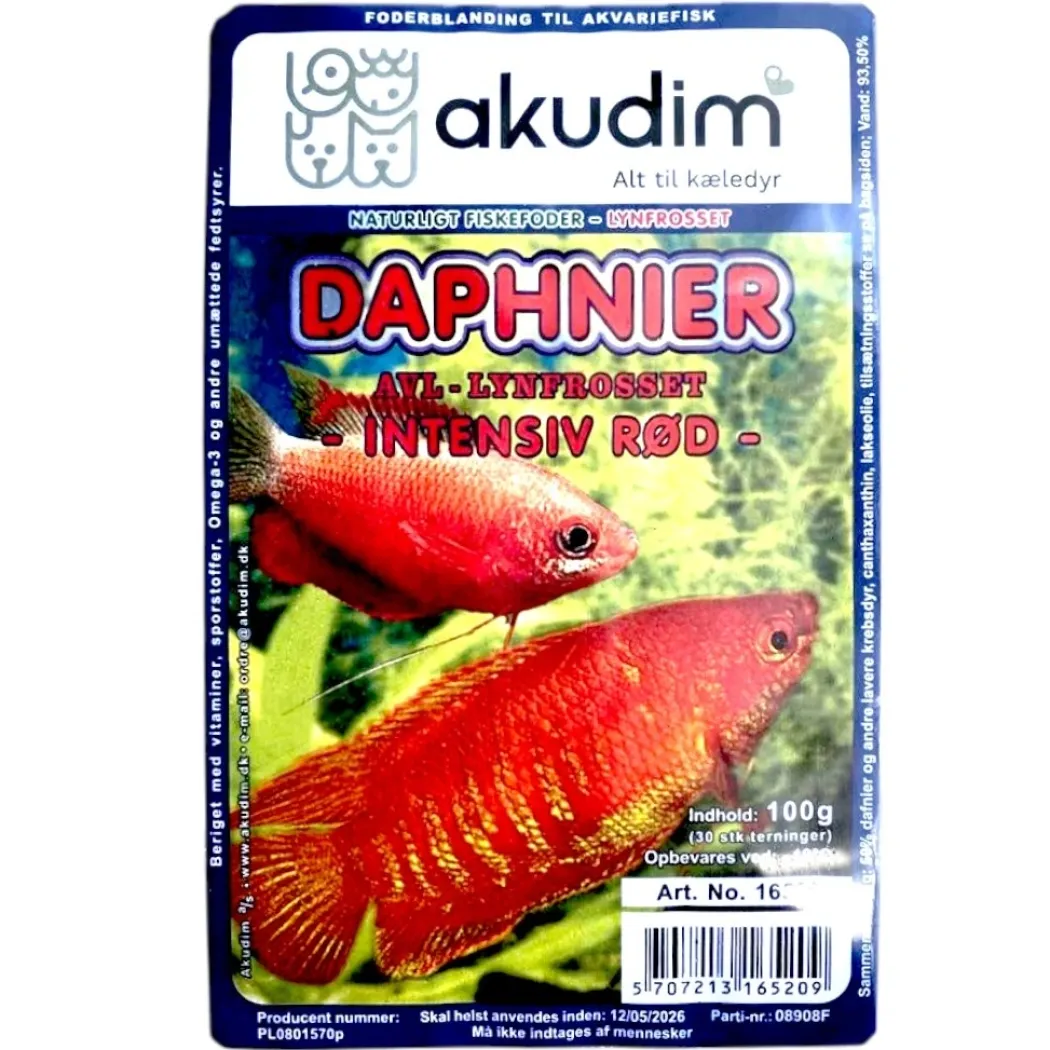 Frostfoder Røde Daphnier 100 g