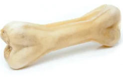 Håndlavet Presset Tyggeben med fyld af ged 17 cm 115 g - stort tyggeben