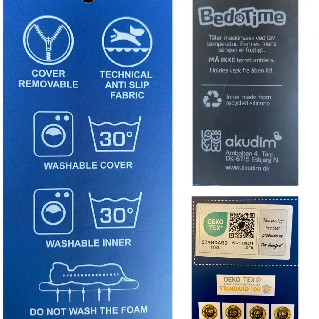 Hundeseng GOLF Medium 75x55 cm Grå