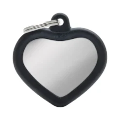 Hundetegn MyFamily Hush Hjerte Støjsvag Sølv/Sort (mellem)