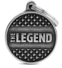 Hundetegn My Family The Legend cirkel lille sølv
