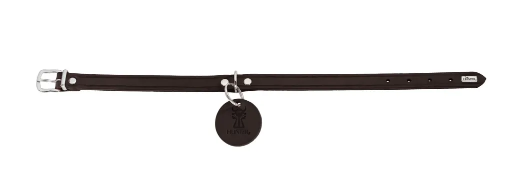 Hunter Aalborg Sport Mørkebrun 42 hundehalsbånd - 32-38 cm