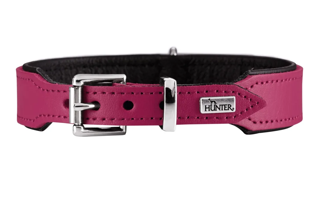 Hunter Basic halsbånd str.37 Pink - 30,0-34,5 cm