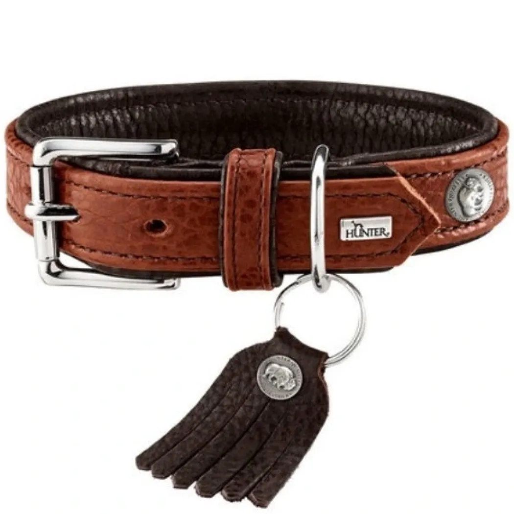 Hunter Cody 55 Cognac Mørkebrun hundehalsbånd - 42-48 cm