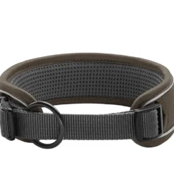 Hunter Divo Hundehalsbånd L 45-55 Brun/Grå - justerbart hundehalsbånd (45-55 cm, B 4,5 cm)