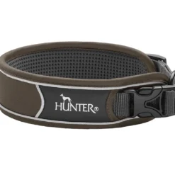 Hunter Divo Hundehalsbånd S 25-35 Brun/Grå - justerbart hundehalsbånd (25-35 cm, B 4 cm)