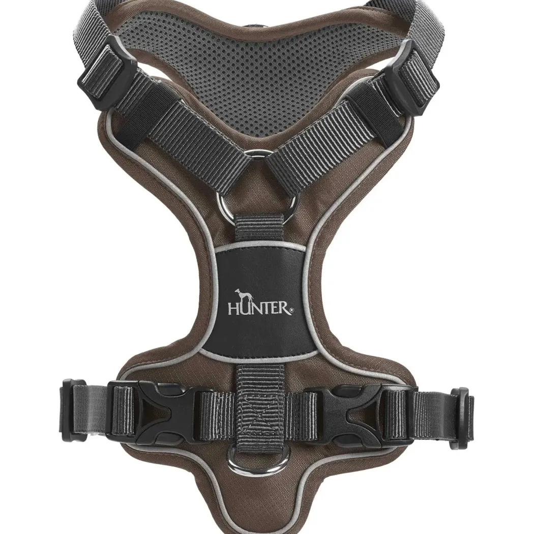 Hunter Divo hundesele L brun/grå just mave 72-100 cm - Kraftig støtte og tryg pasform