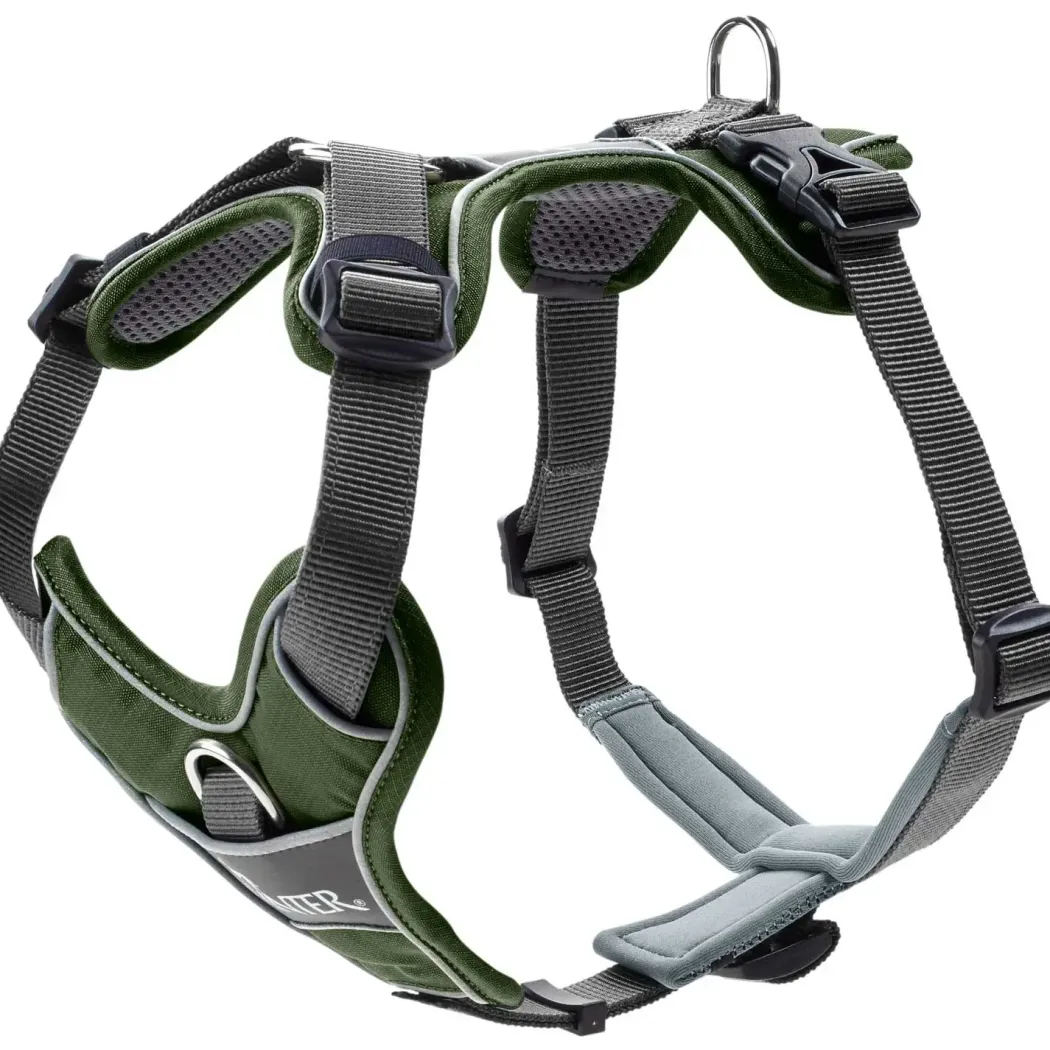 Hunter Divo hundesele L-XL grøn/grå just mave 79-107 cm - Stabil kontrol og komfort