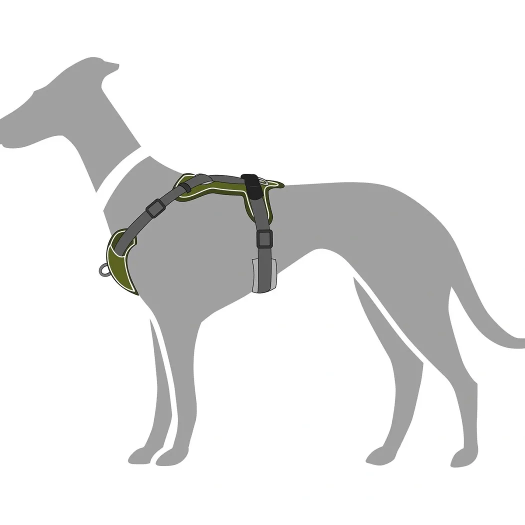 Hunter Divo hundesele L-XL grøn/grå just mave 79-107 cm - Stabil kontrol og komfort