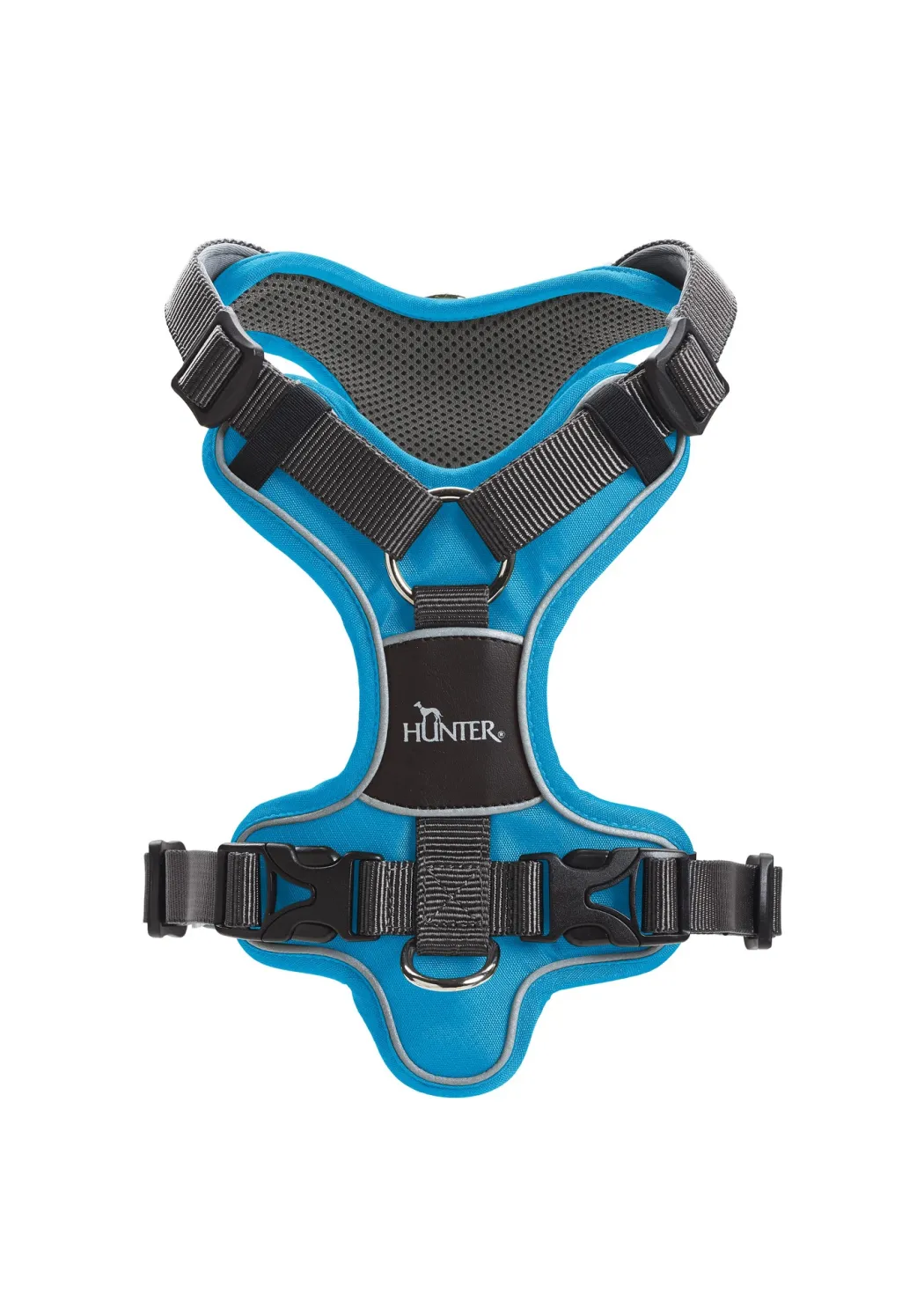 Hunter Divo hundesele L-XL lyseblå/grå just mave 79-107 cm - Sikker pasform og høj komfort