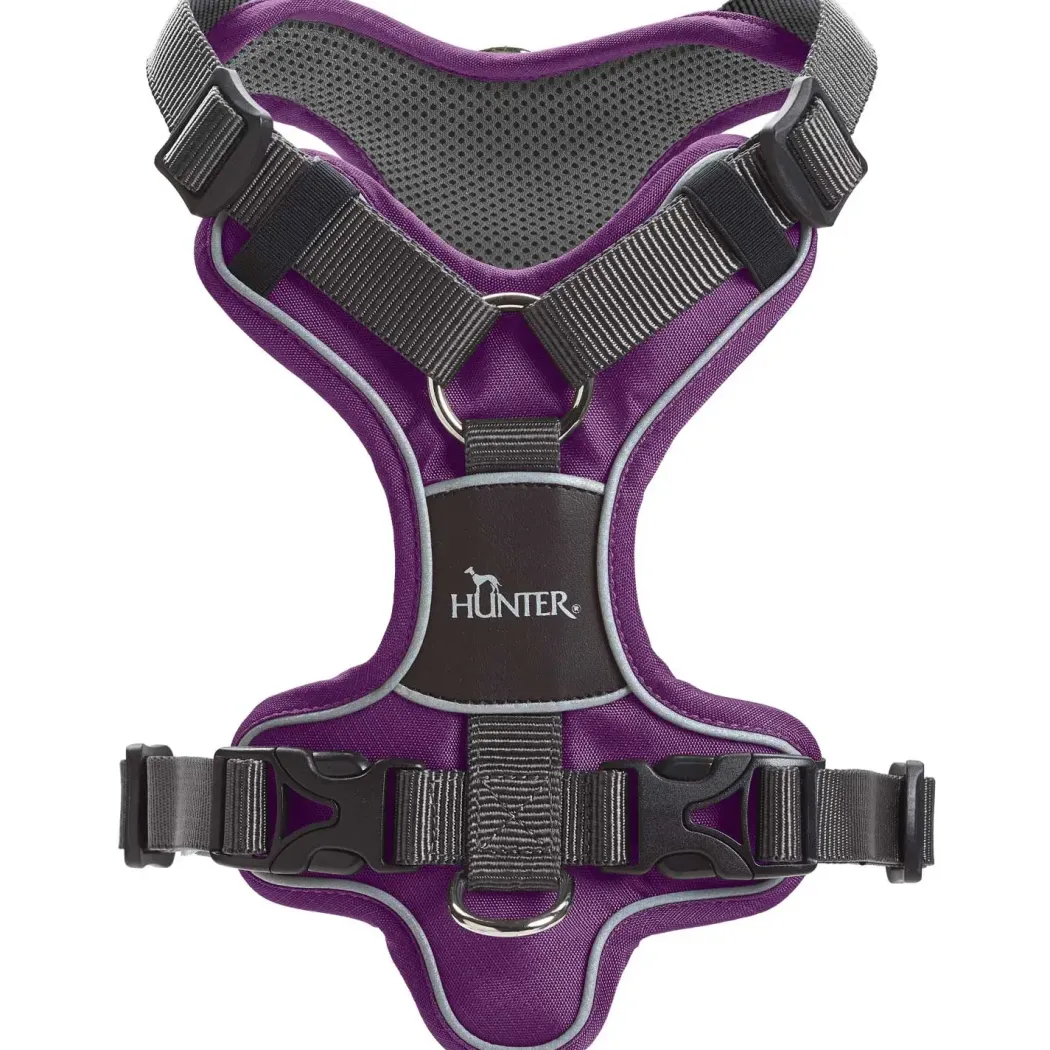 Hunter Divo hundesele L-XL violet/grå just mave 79-107 cm - Ergonomisk komfort og refleks