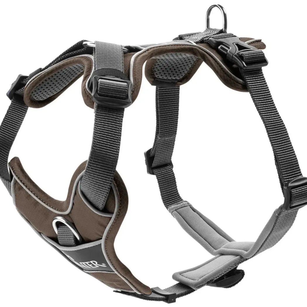 Hunter Divo hundesele M brun/grå just mave 56-73 cm - Stabil komfort og sikker pasform