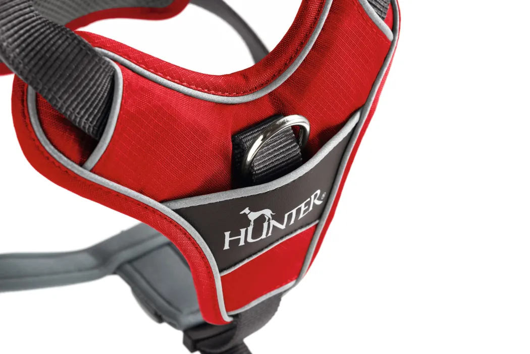 Hunter Divo hundesele M rød/grå just mave 56-73 cm - Stabil pasform og aktiv komfort