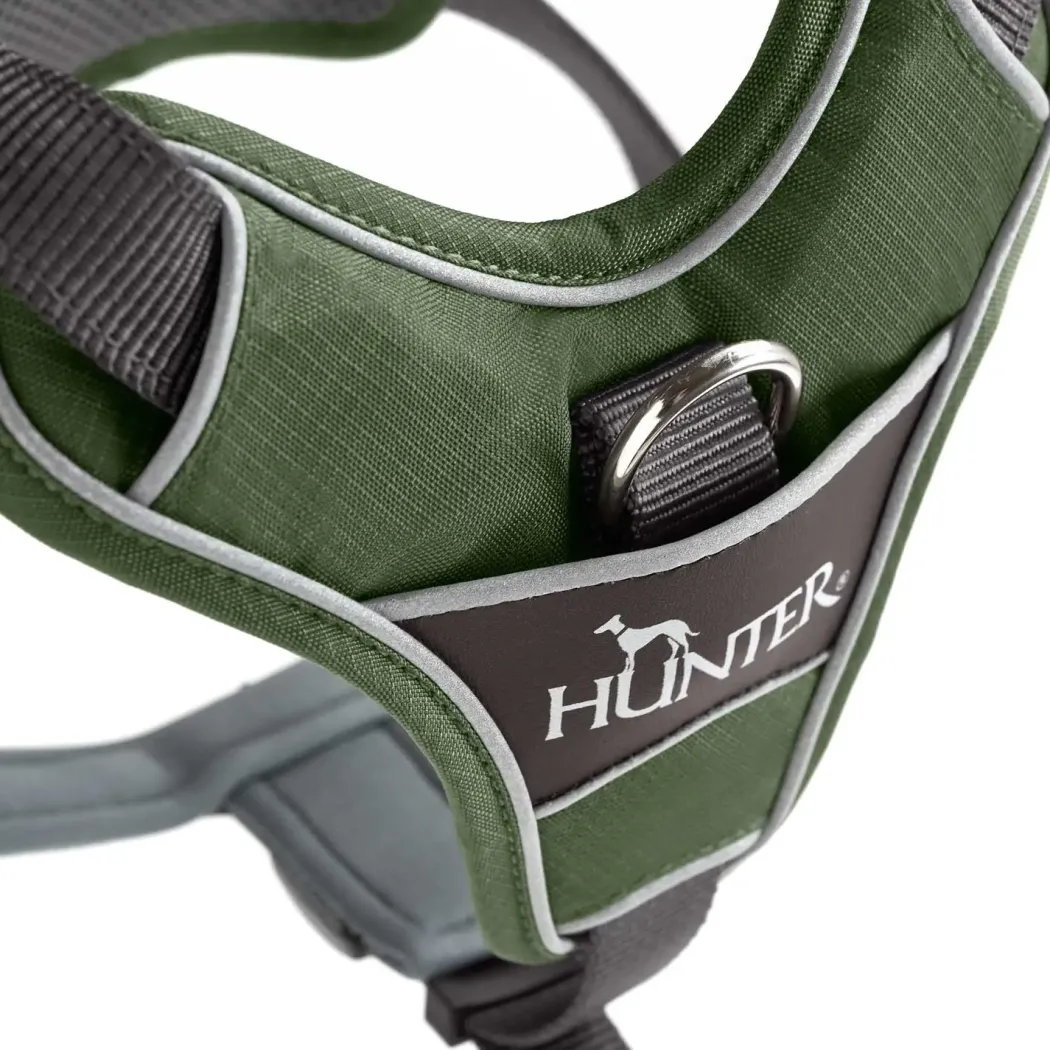 Hunter Divo hundesele S grøn/grå just mave 45-56 cm - Fleksibel kontrol og let komfort