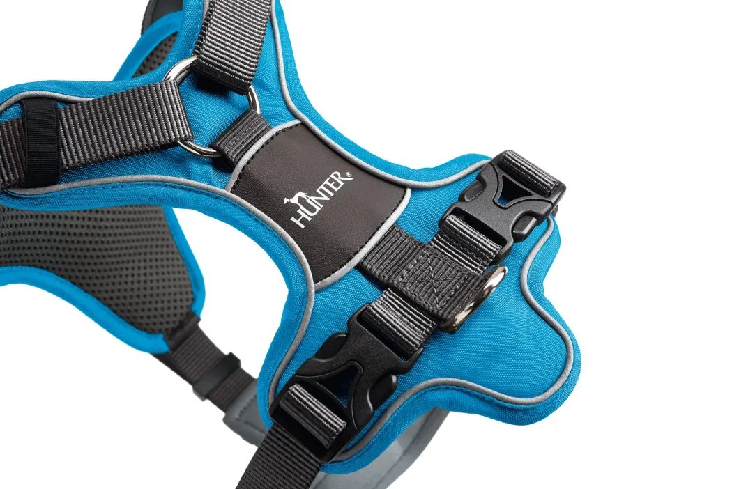 Hunter Divo hundesele S-M lyseblå/grå just mave 52-68 cm - Fleksibel støtte og komfort
