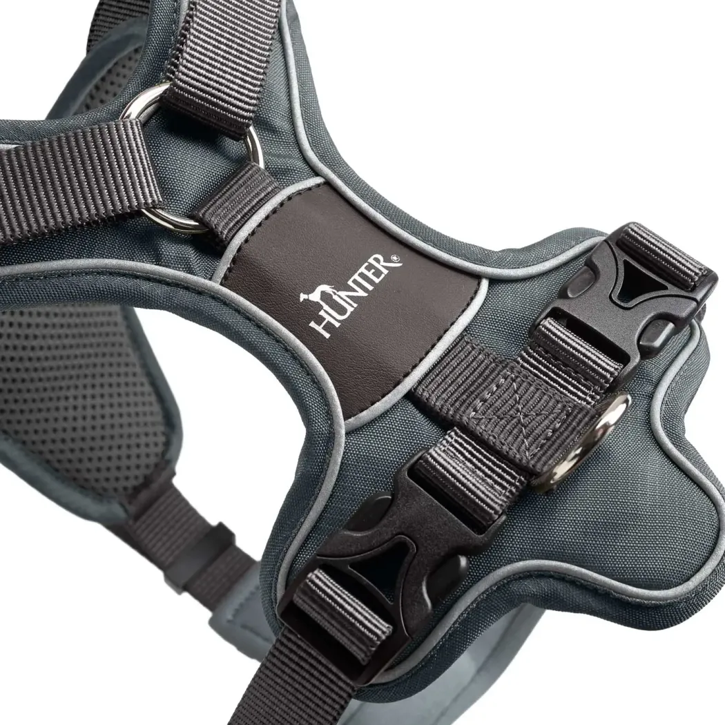 Hunter Divo hundesele XS grå/grå just mave 34-47 cm - Stabil kontrol og komfort