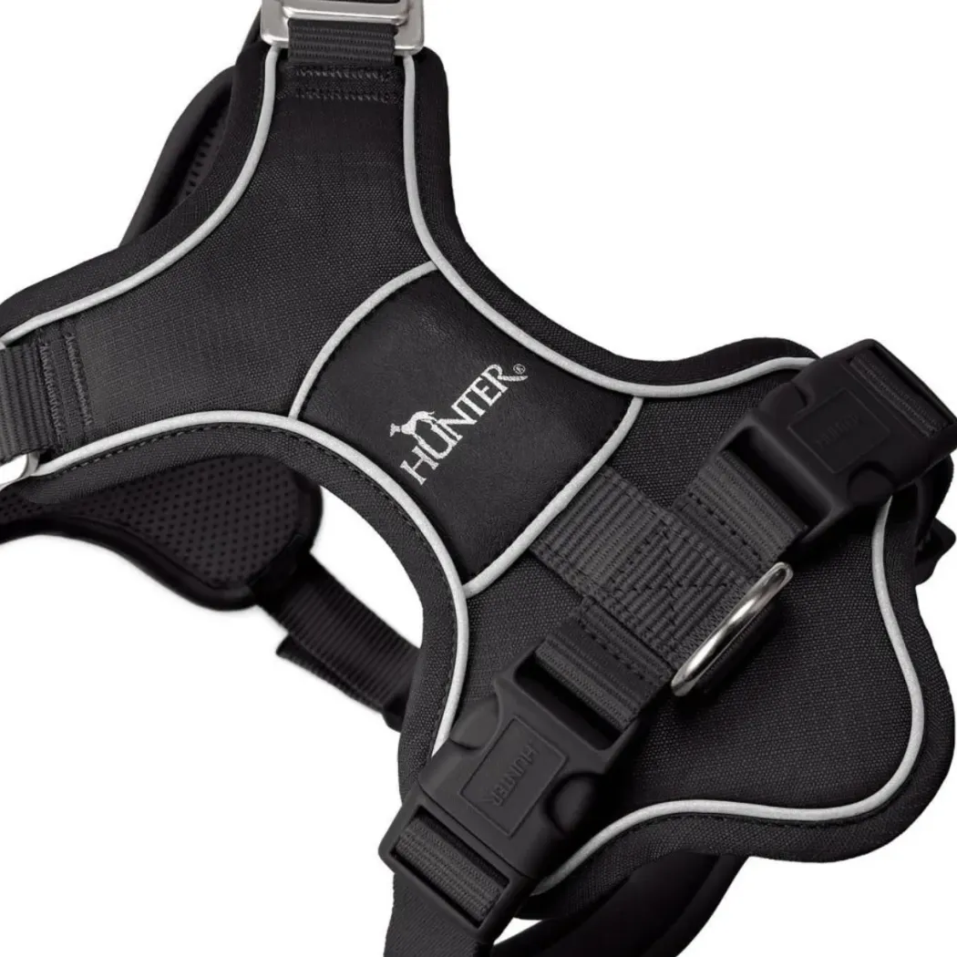 Hunter Divo Up hundesele M sort just mave 56-73 cm - Stabil støtte og kontrolleret bevægelse