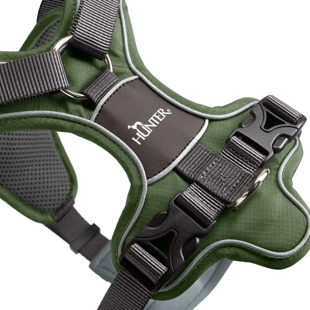 Hunter Divo Up hundesele S-M grøn/grå just mave 52-68 cm - Stabil komfort i hverdagen