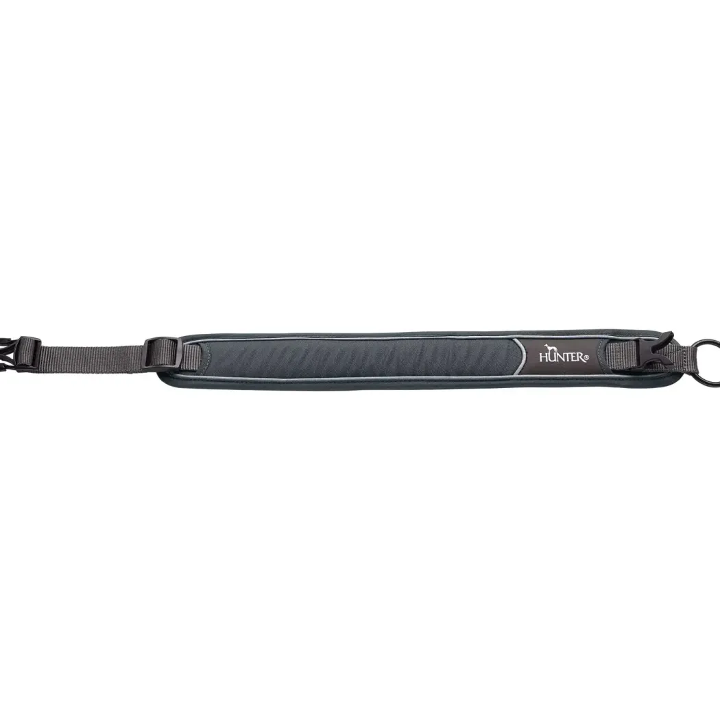 Hunter Halsbånd Divo L Grå/Grå - justerbart hundehalsbånd (45-55 cm, B 4,5 cm)