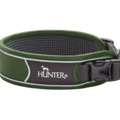 Hunter Halsbånd Divo L Grøn/Grå - justerbart hundehalsbånd (45-55 cm, B 4,5 cm)