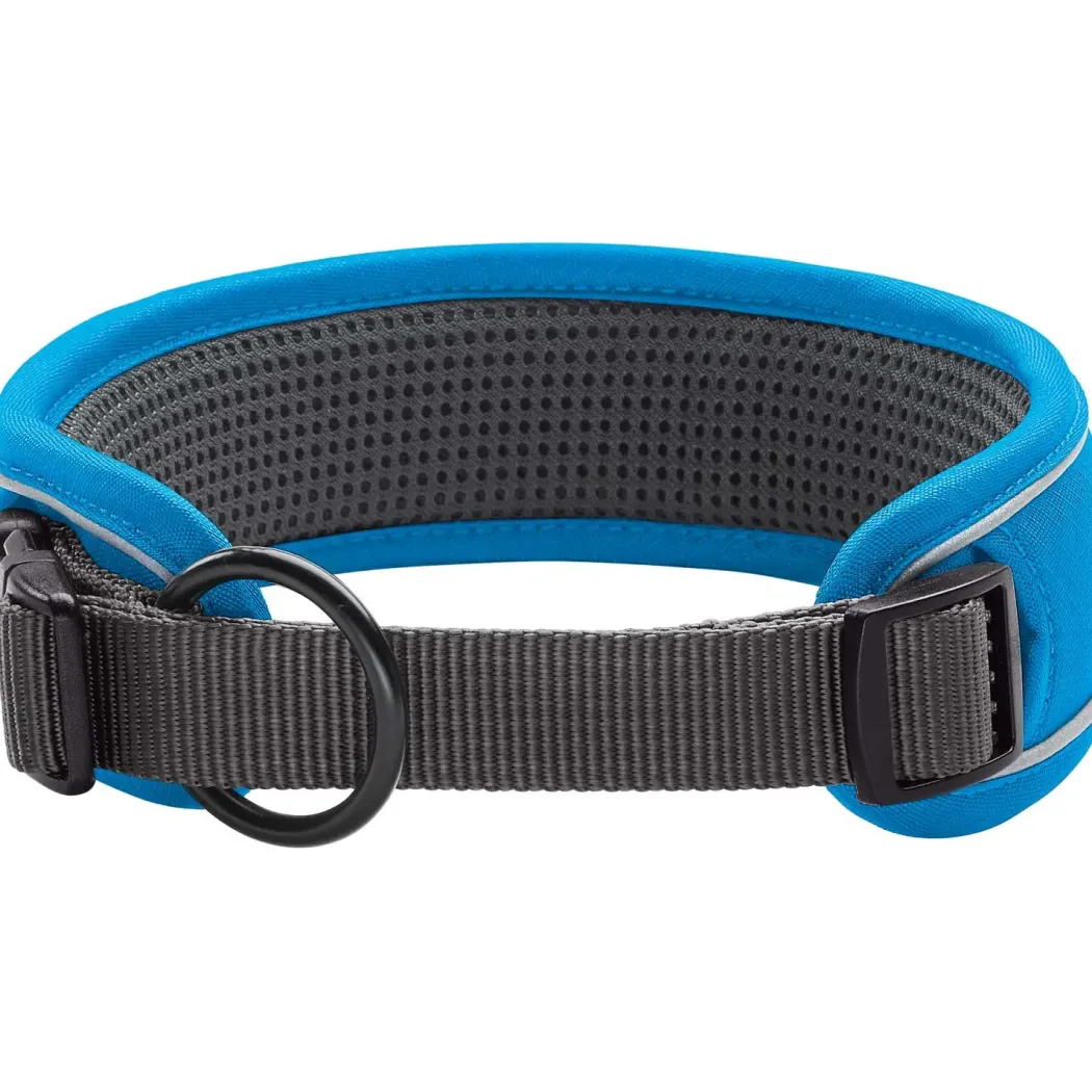 Hunter Halsbånd Divo M Lyseblå/Grå - justerbart hundehalsbånd (35-45 cm, B 4,5 cm)