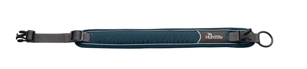 Hunter Halsbånd Divo M Petrol/Grå - justerbart hundehalsbånd (35-45 cm, B 4,5 cm)