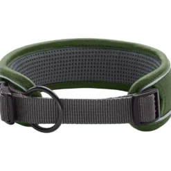 Hunter Halsbånd Divo XL Grøn/Grå - justerbart hundehalsbånd (55-65 cm, B 5,5 cm)