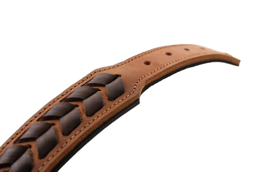 Hunter Halsbånd El Paso M-L 60 Cognac/Sort - 46-52 cm