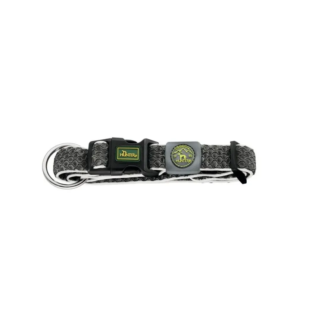 Hunter hunde halsbånd Hilo Antracit XL - justerbart hundehalsbånd (45-70 cm, B 3,8 cm)