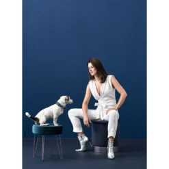 Hunter hunde halsbånd Hilo Blå M-L - justerbart hundehalsbånd (33-50 cm, B 2,5 cm)