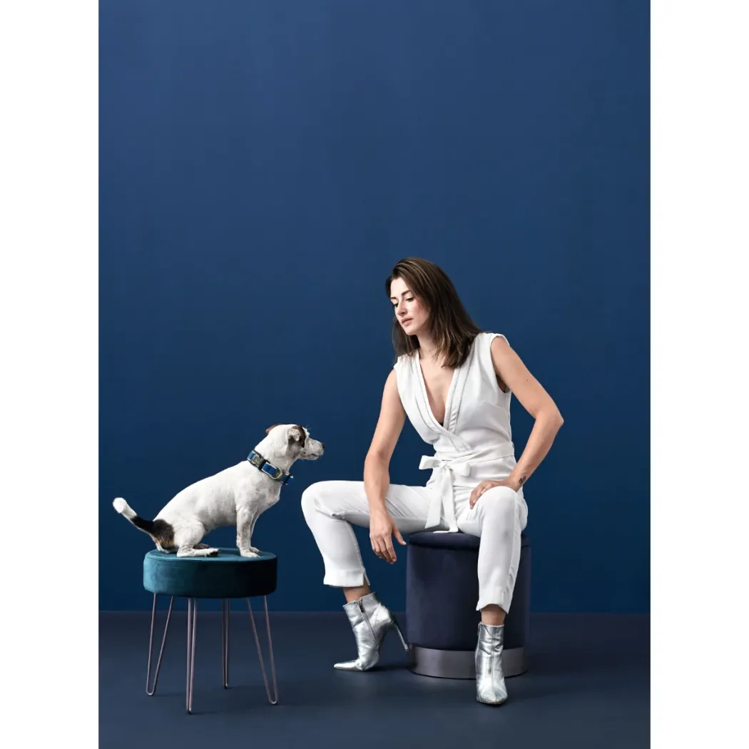 Hunter hunde halsbånd Hilo Blå XL - justerbart hundehalsbånd (45-70 cm, B 3,8 cm)