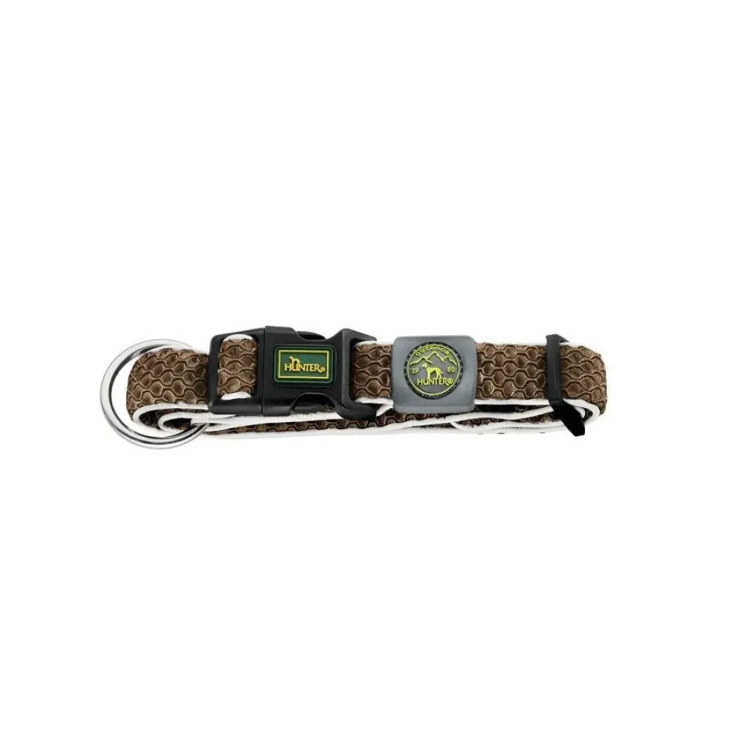 Hunter hunde halsbånd Hilo Brun XL - justerbart hundehalsbånd (45-70 cm, B 3,8 cm)