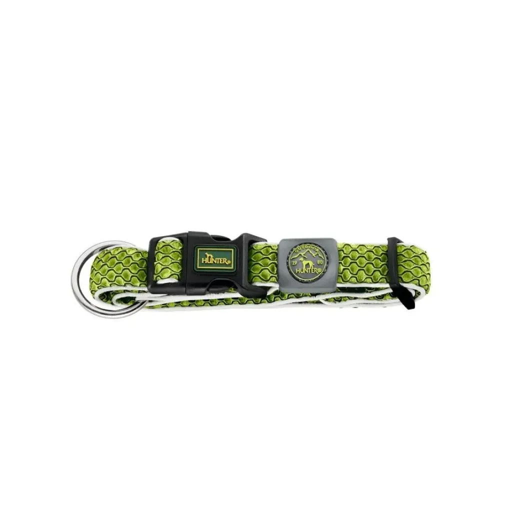 Hunter hunde halsbånd Hilo Lime L-XL - justerbart hundehalsbånd (40-60 cm, B 3,2 cm)