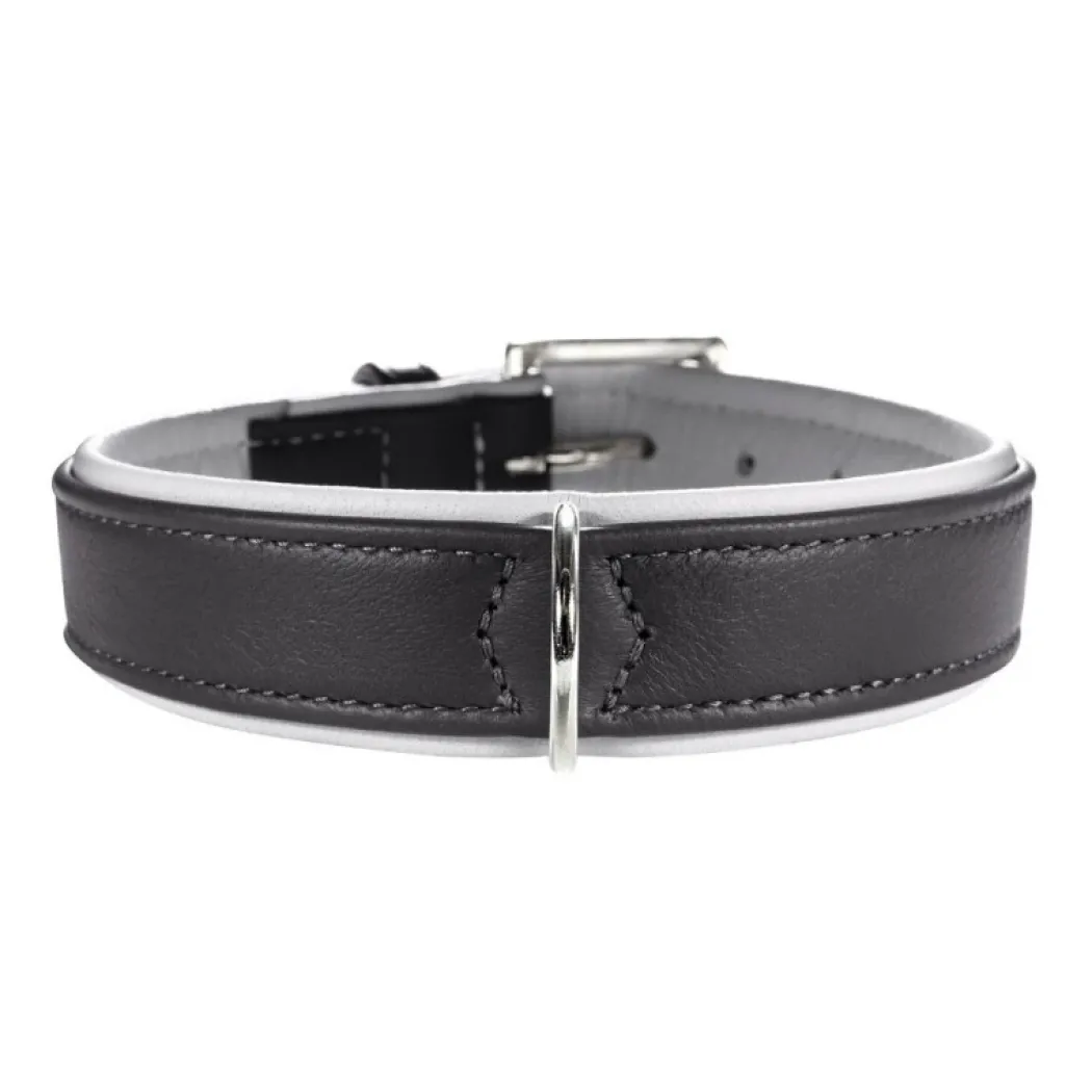 Hunter Hundehalsbånd læder Canada Elg Grå 30 - 21-25 cm