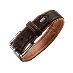 Hunter Hundehalsbånd læder Canada Elg Str.30 Sort/Cognac - 21-25 cm