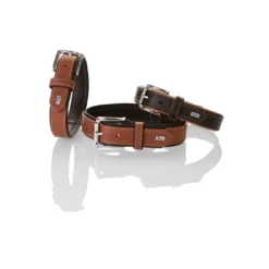 Hunter Hundehalsbånd læder Canada Elg Str.35 Sort/Cognac - 24-30 cm
