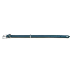 Hunter Hundehalsbånd læder Canada Elg Str.35 Petroleumsblå - 24-30 cm