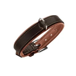 Hunter Hundehalsbånd læder Canada Elg Str.45 Sort/Cognac - 33-39 cm